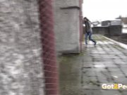 Public Pissing Leaves A Puddle! 2/16