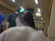 HUNT4K. Brunette sucks cock and gives pussy for drilling for cash 12/16