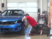 RIM4K. Dame with big boobs is licking anus in the car repair shop 2/16