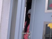 DEBT4k. Unemployed brunette has debts thats why she undresses 2/16