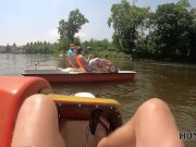 HUNT4K. Brutal man sells his GFs vagina to rich man in the park 1/16