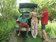 HUNT4K. Brutal man sells his GFs vagina to rich man in the park 6/16