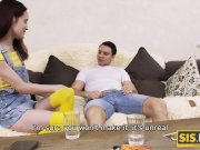 SIS. PORN. Cute redhead loses bet and permits stepbro to taste her twat 4/16