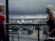 Deeper. Twinlike Blondes Riley & Elsa have intense threesome 7/16