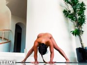 Naked Yoga Life  - Lana Violet Stretches Hot Bod and Fingers Pussy 3/16