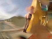 Sexy mature Red XXX masturbates outside by the pool 5/16