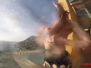 Sexy mature Red XXX masturbates outside by the pool 9/16