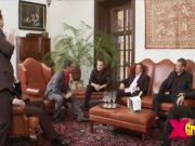 Rich Guys Got Their Cocks Sucked On This Gangbang 1/16