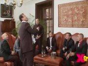 Rich Guys Got Their Cocks Sucked On This Gangbang 2/16