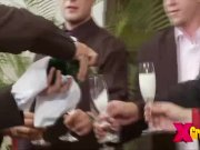 Rich Guys Got Their Cocks Sucked On This Gangbang 3/16