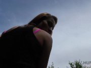 HUNT4K. Slutty girl has dirty sex in the car in front of bf 11/16