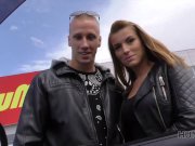 HUNT4K. Slutty girl has dirty sex in the car in front of bf 3/16