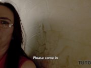 TUTOR4K. College guy is in love with hard-to-get teacher and gets it on wit 1/16