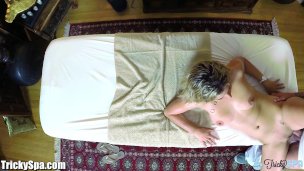 Blonde girl tircked into fuck with masseur and recorded