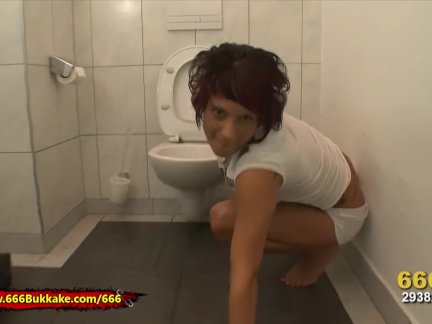 Extreme Pee lover Nicky gets her tight pussy wet - 666Bukkake